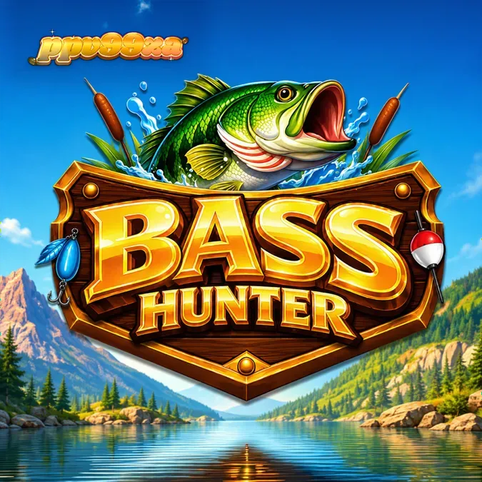 Tampilan layar permainan slot Bass Hunter dengan tema danau yang tenang.